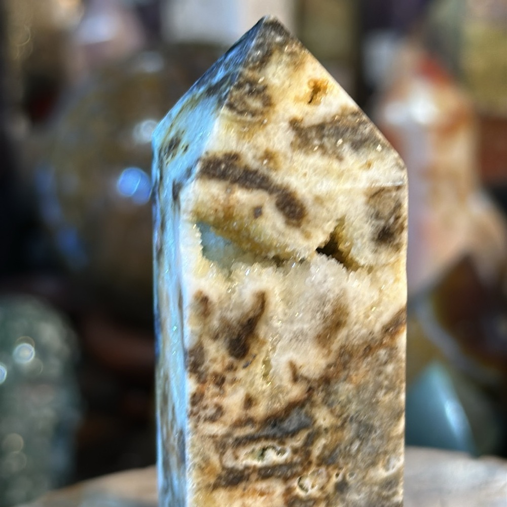 🌸SALE🌸 Sphalerite Druzy 4 Sided Crystal Point!